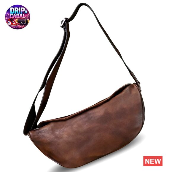 Genuine Leather Sling Backpack Crossbody Daypack Vintage Handmade main image 5